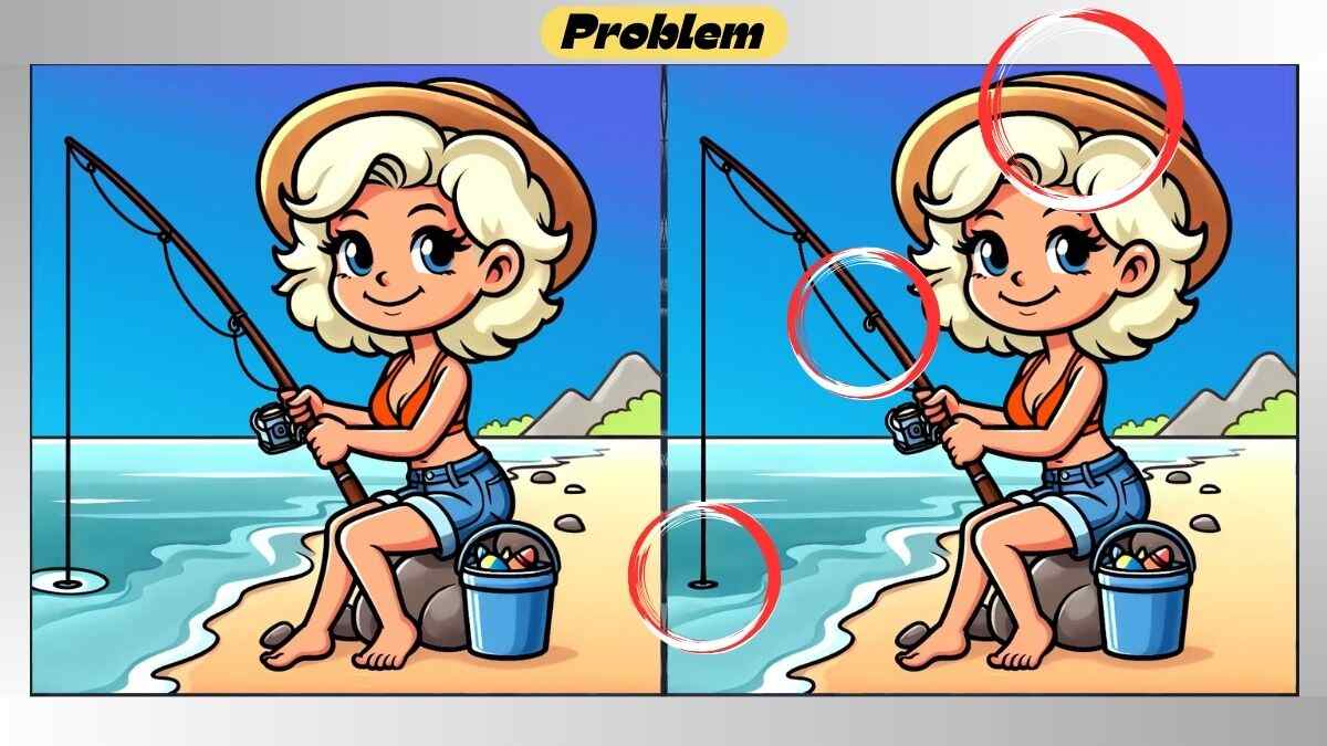 Find 3 Differences in 49 Seconds in This Rod Fishing Picture