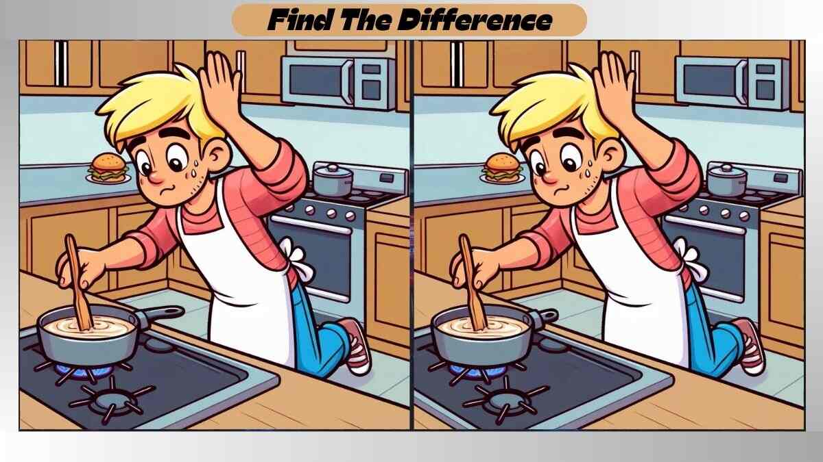 Spot 3 Differences Between Pot Stirring Pictures in 50 Seconds