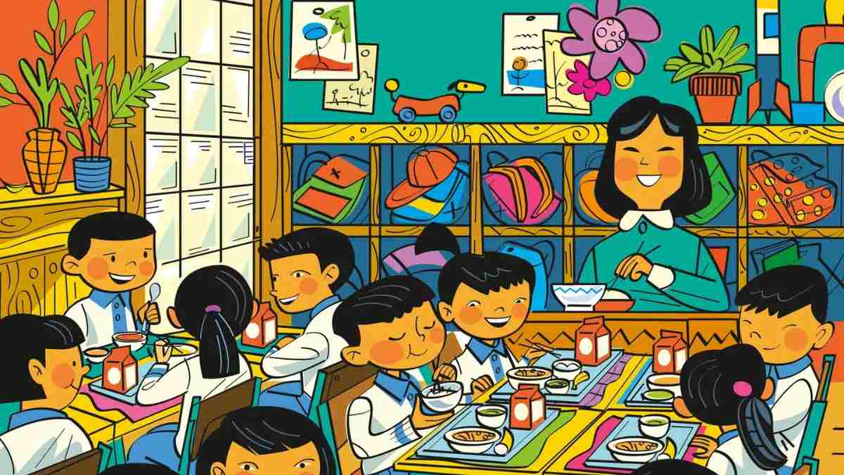 Optical Illusion IQ Test: Can You Spot the Hidden Button in This Classroom Lunch Scene in 12 Seconds?