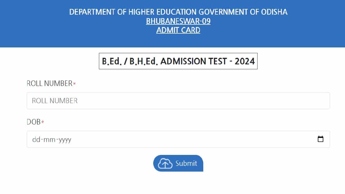 SSB Odisha Admit Card 2024 OUT At Ssbodisha.ac.in: Download SAMS Orissa ...