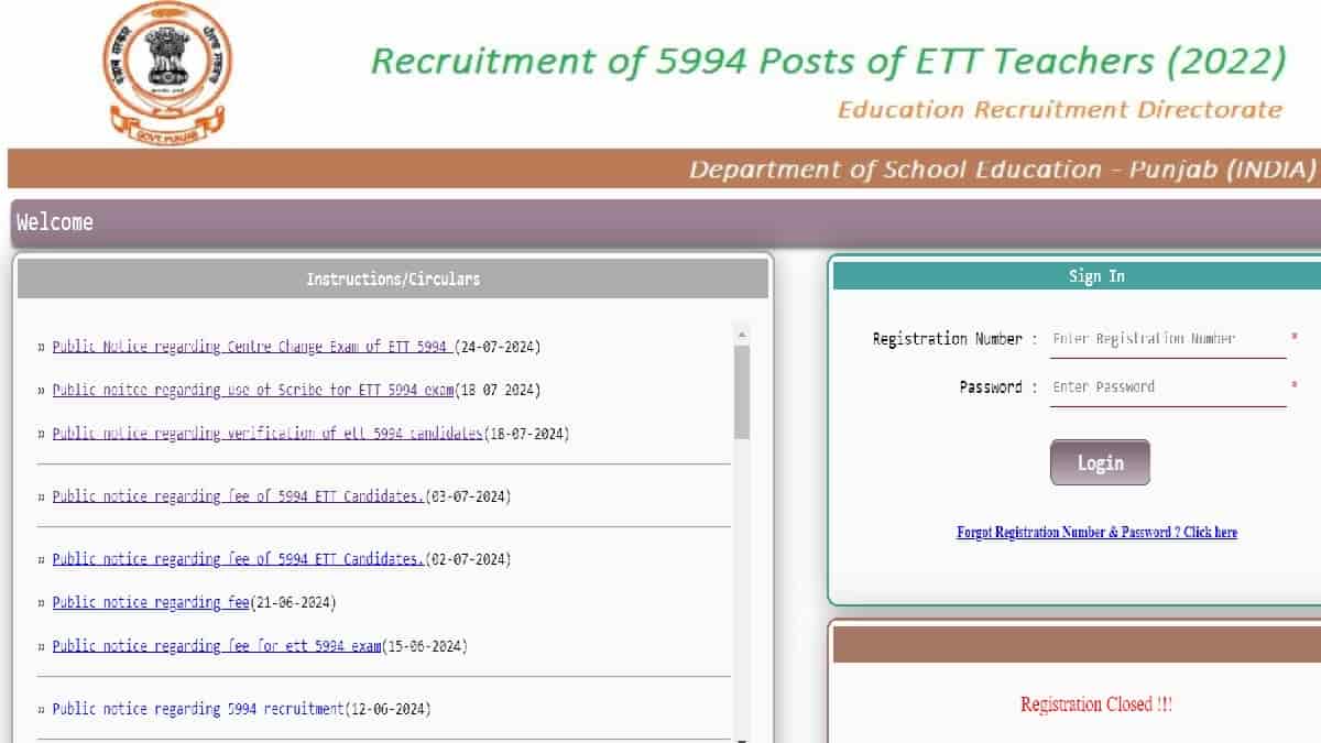 ETT 5994 Admit Card 2024 OUT at educationrecruitmentboard.com, Exam on 28 July