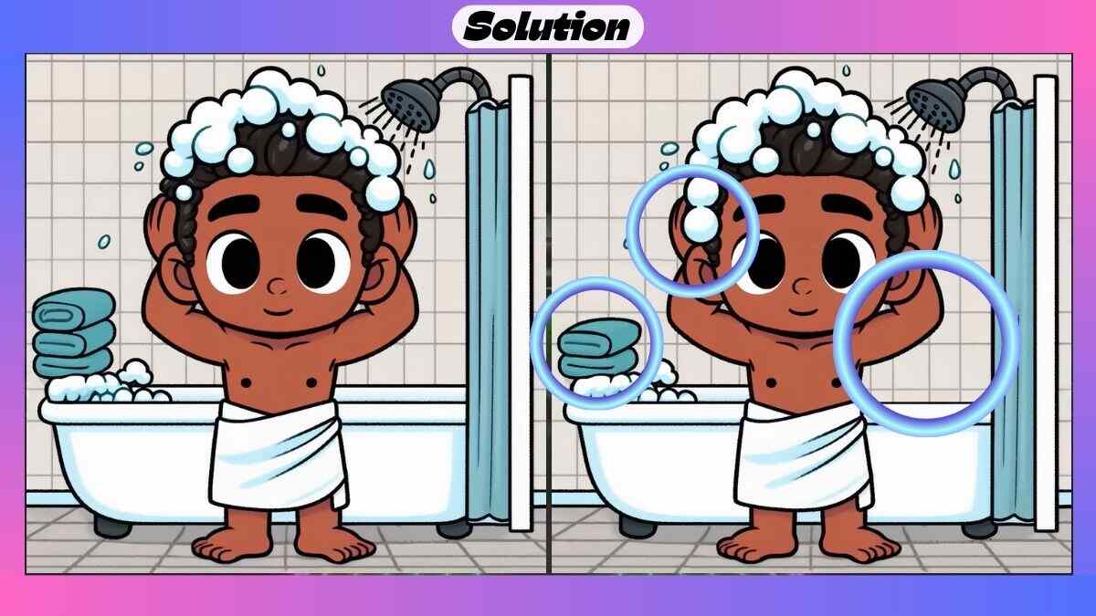 Find 3 Differences in 53 Seconds in This Bathing Picture