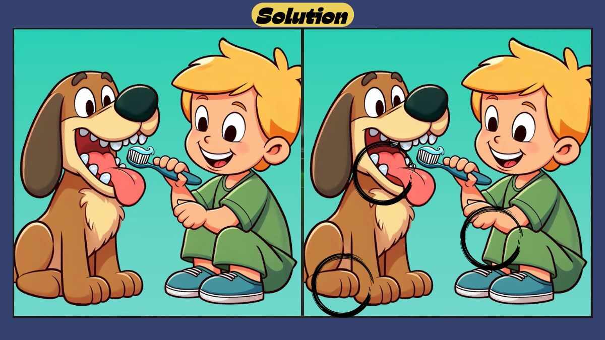 Find 3 Differences in 36 Seconds in This Teeth Cleaning Scene