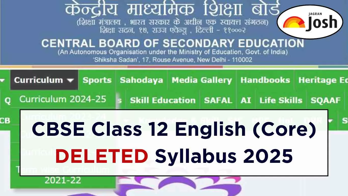 CBSE Class 12 English (Core) Deleted Syllabus 2025
