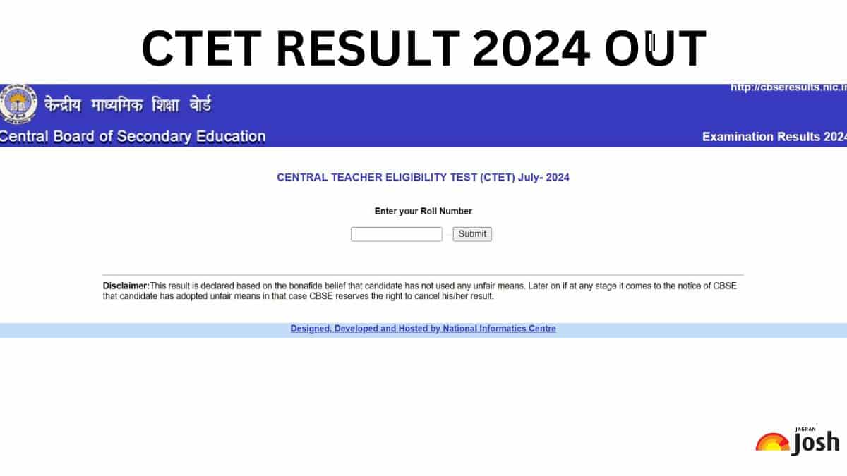 CTET Result 2024 OUT at ctet.nic.in Download July Scorecard with Roll