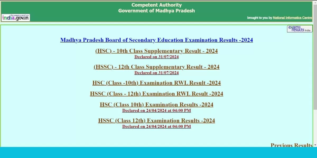 एमपीबीएसई मध्य प्रदेश बोर्ड 10वीं, 12वीं सप्लीमेंट्री परिणाम 2024 mpresults.nic.in पर घोषित कर दिया गया है।