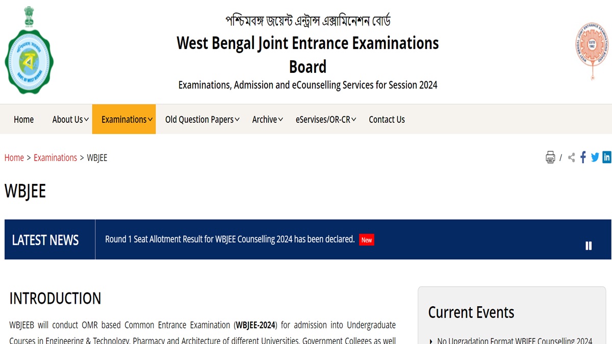 WBJEE Counselling Round 2 Allotment Result 2024 Out At Wbjeeb.nic.in ...