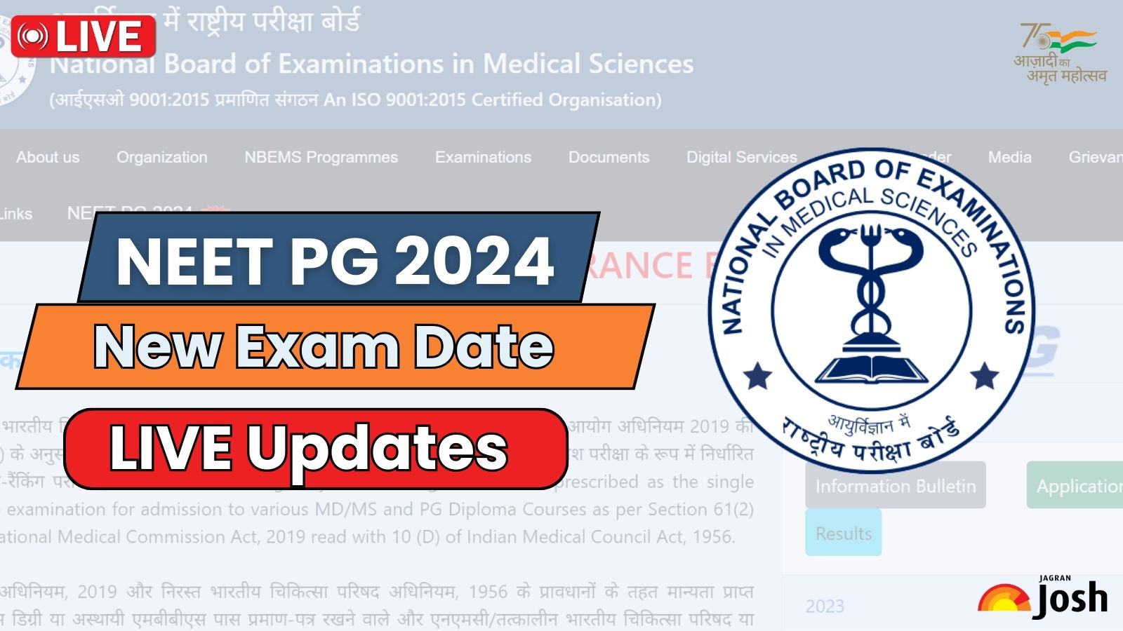 NEET PG 2024 Date Live NBE expected to release fresh exam date today