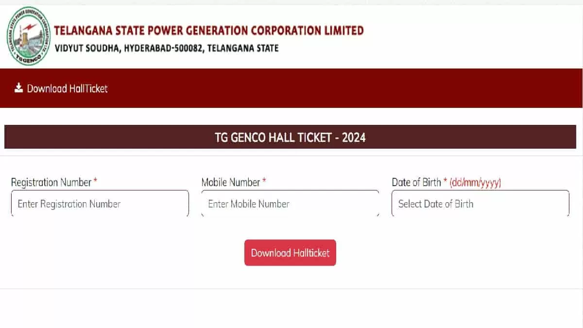 TSGENCO Admit Card 2024 Download