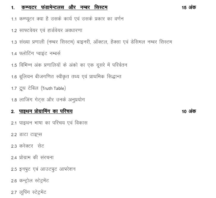 class 11 up board syllabus 2025