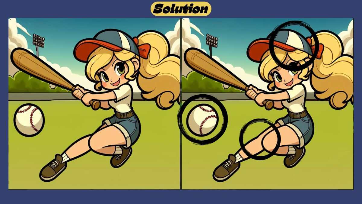 Find 3 Differences in 38 Seconds in This Baseball Scene