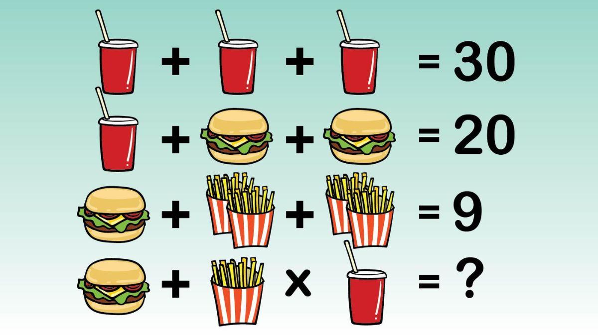 fries burger coke puzzle brain teaser
