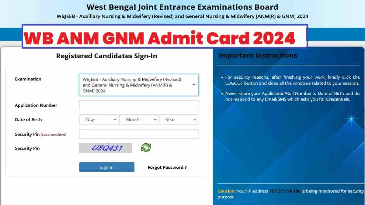 WB ANM GNM Admit Card 2024 Out At Wbjeeb.nic.in: Direct Link To Hall ...