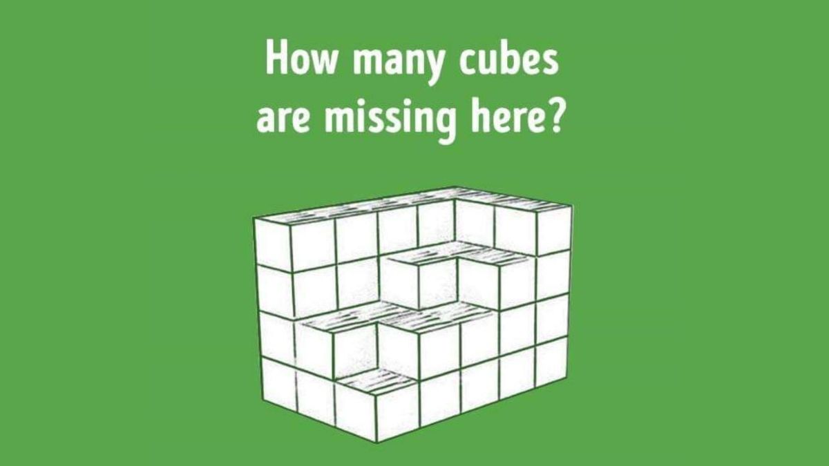 Brain Teaser: Only High IQ Can Tell How Many Cubes Are Missing In 15 Seconds!