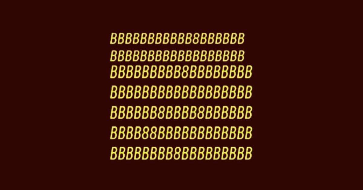 Brain Teaser: Can You Spot the Imposter? Find the Hidden Number 8 Among the B's