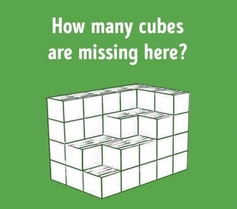 how many cubes are missing brain teaser iq test