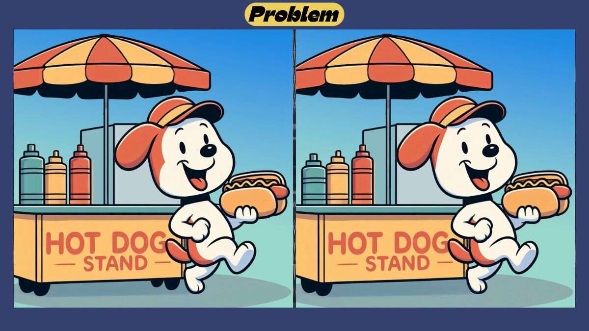 Find 3 Differences in 39 Seconds in This Dog With Hot Dog Scene