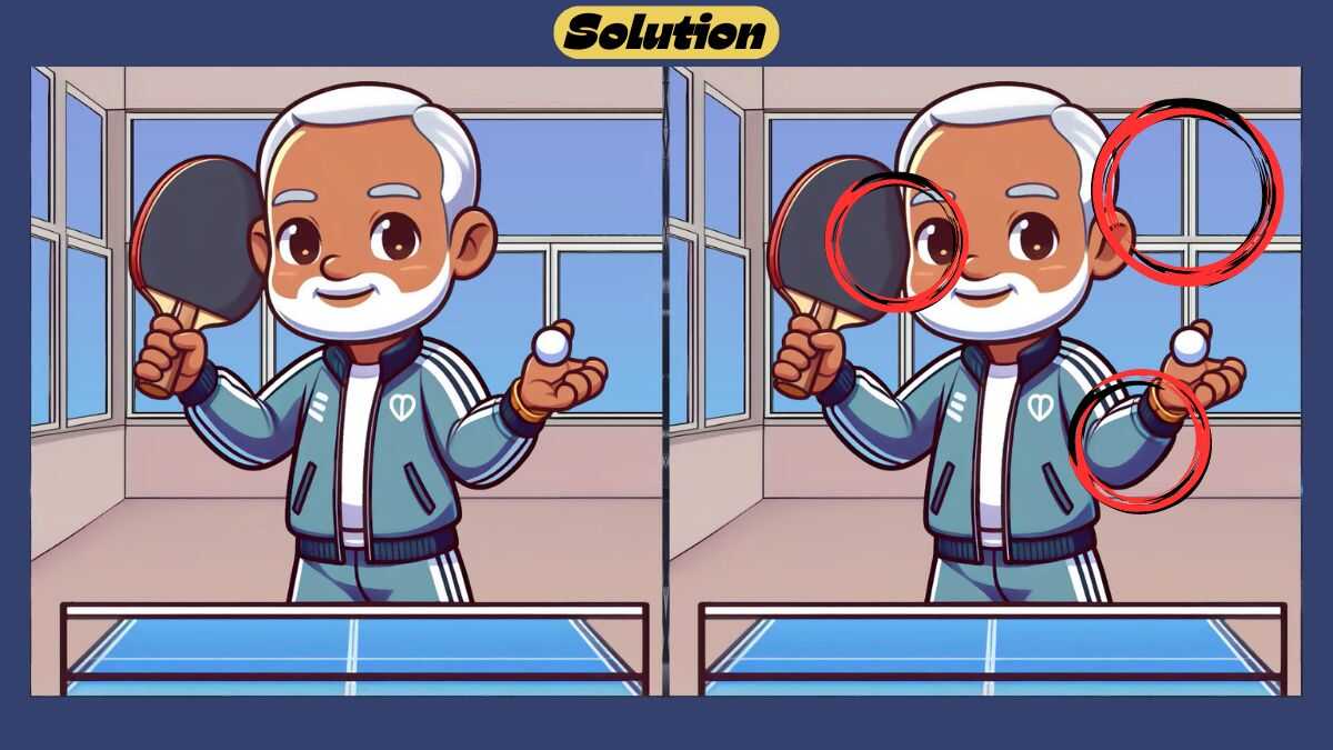 Find 3 Differences in 40 Seconds in This Table Tennis Scene