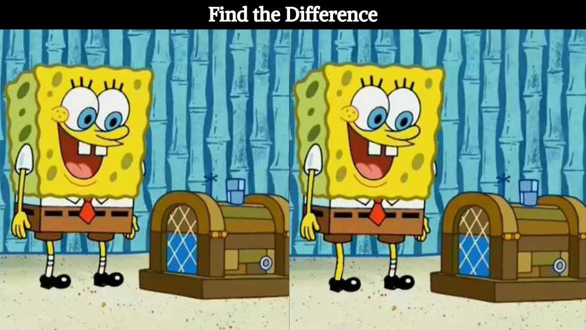 Find the only difference between the two Spongebob images in 4 