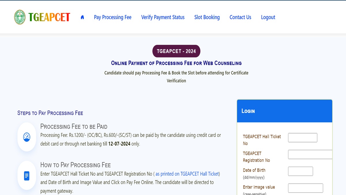 TS EAPCET Counselling web option entry begins today
