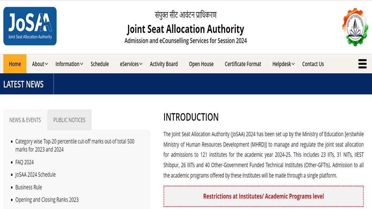 JoSAA Counselling 2024 Registration Begins Today, Check Round 1