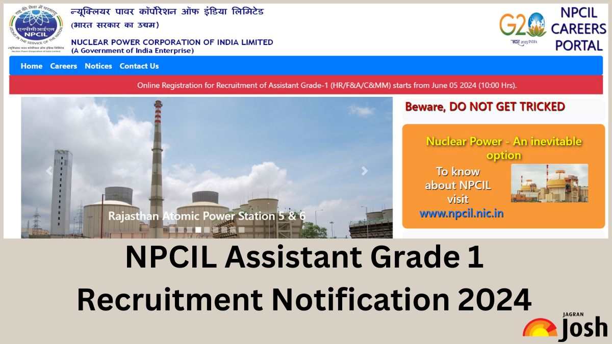 NPCIL Recruitment 2024: Apply Online for 58 Assistant Grade 1 Posts, Check Notification and Eligibility
