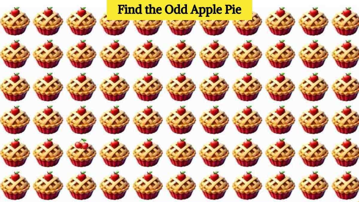 Optical Illusion: Find the odd apple pie in the picture in 4 seconds!