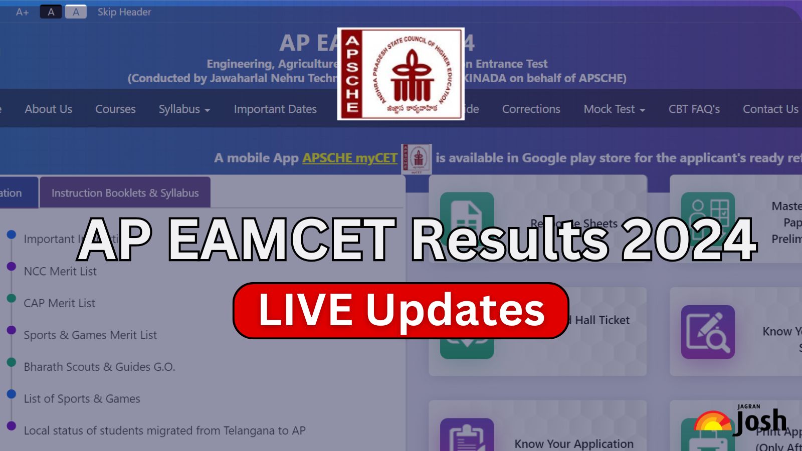 AP EAMCET Results 2024 Manabadi OUT at cets.apsche.ap.gov.in