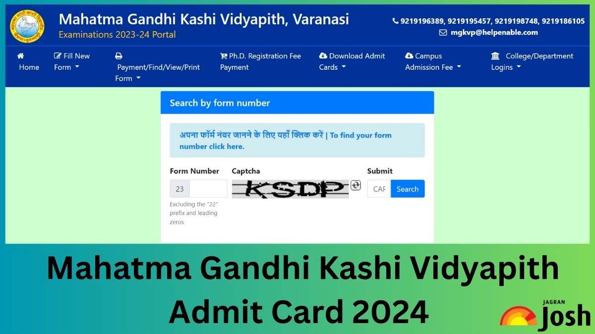 MGKVP Admit Card 2024 OUT at mgkvpvonline.org; Direct Link to Download Even Semester Exam Hall Ticket PDF