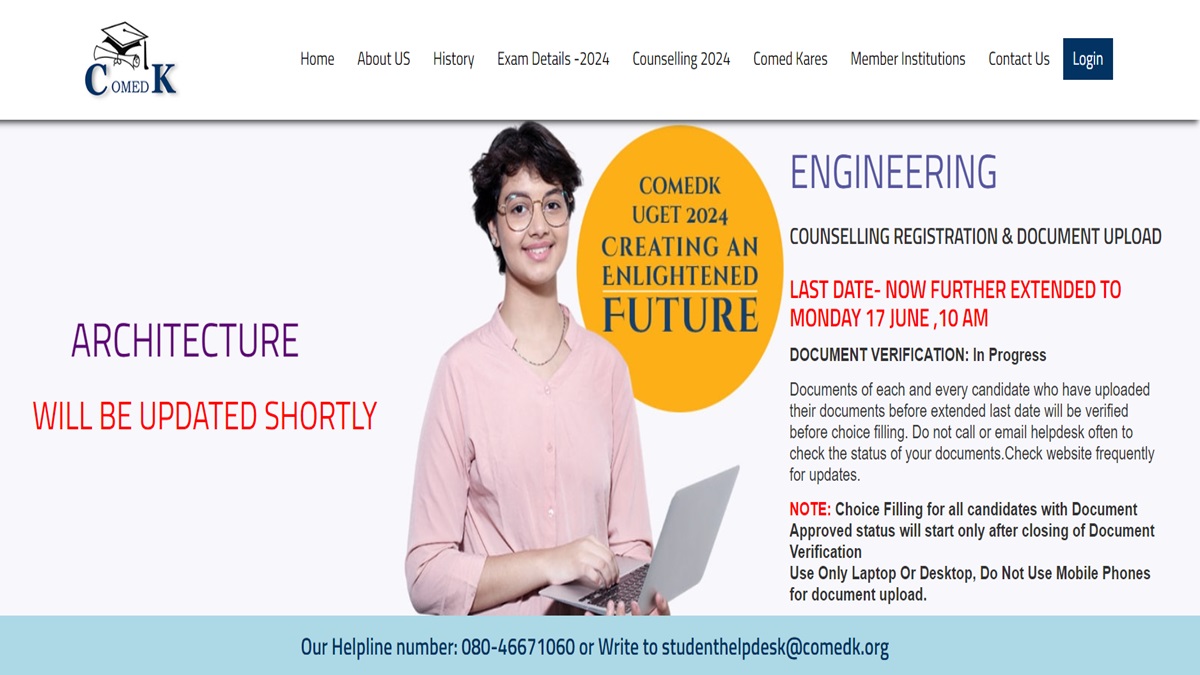 COMEDK UGET Counselling 2024 Registrations Extended