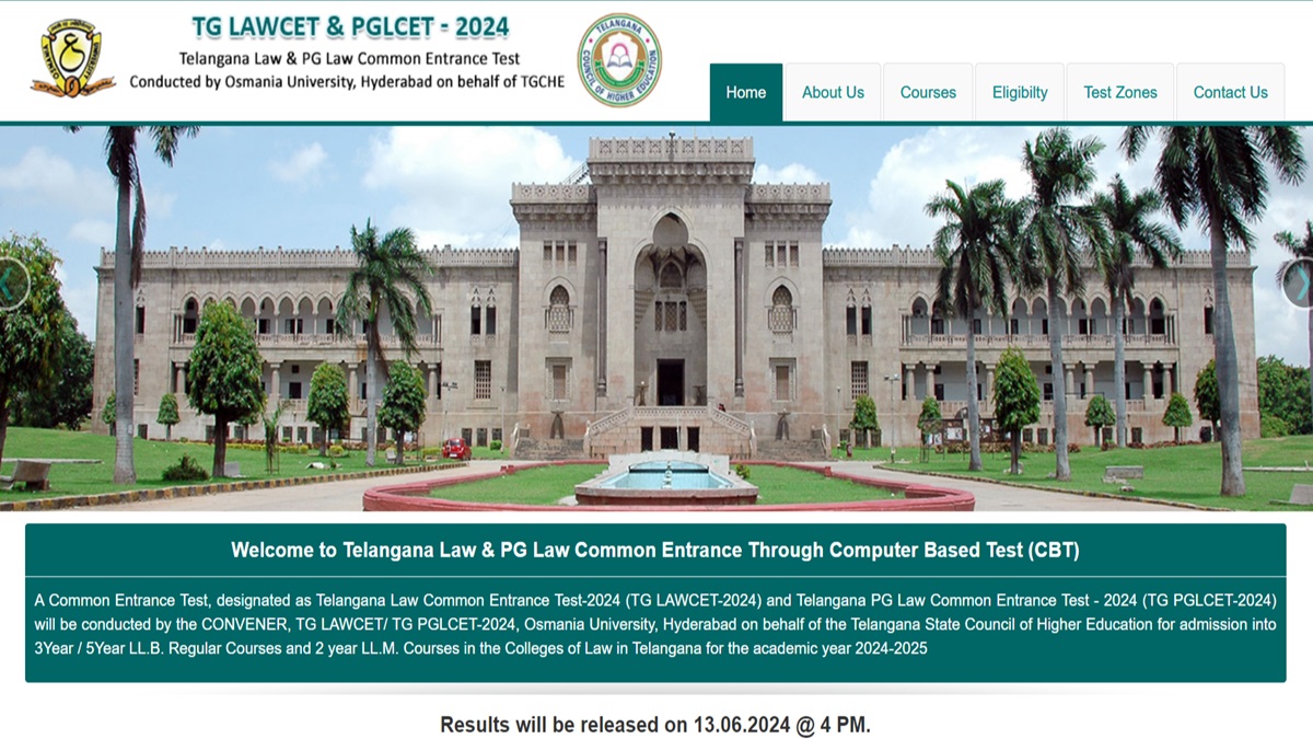 TS LAWCET, PGLCET Result on June 13, 2024 at 4 PM