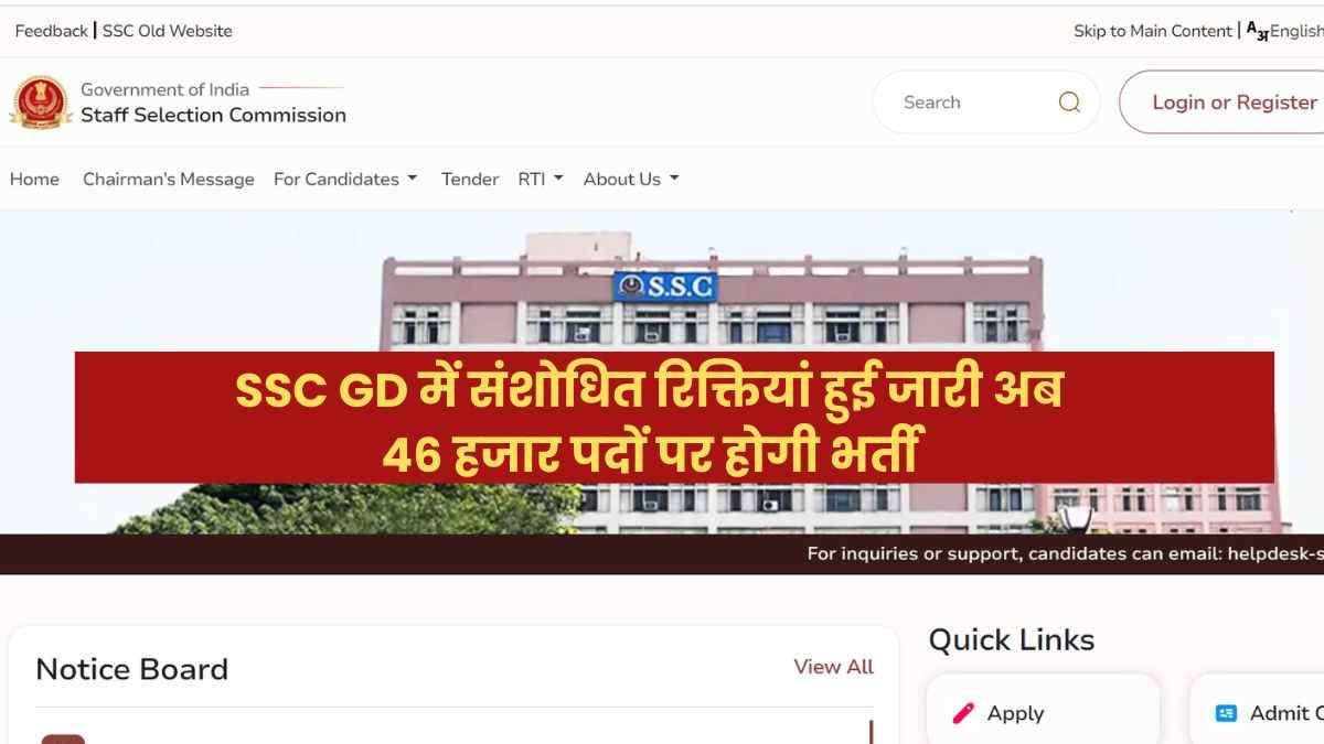 SSC GD Result Update 2024: एसएससी जीडी कांस्टेबल उम्मीदवारों के लिए बड़ी खुशखबरी!अब 46 हजार पदों पर होगा जारी परिणाम