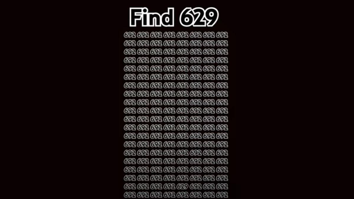 Optical Illusion Iq Test You Have Super Sharp Vision If You Can Find The Number 629 Among 692s