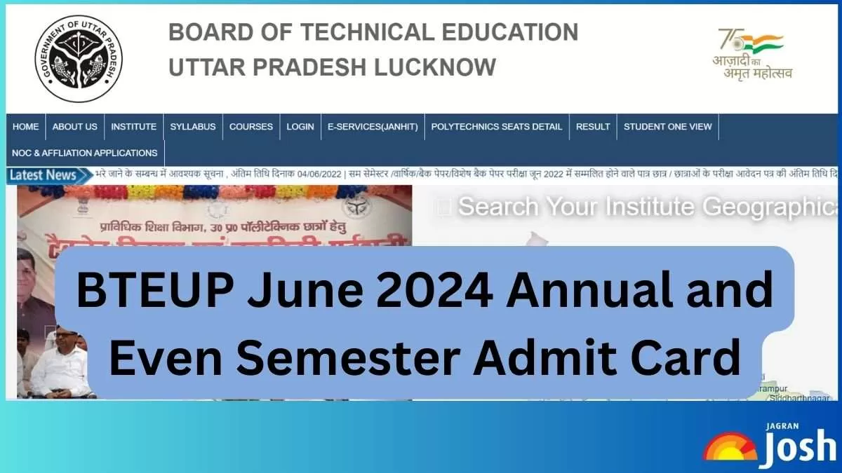 BTEUP June 2024 Even Semester and Annual Exam Admit Card