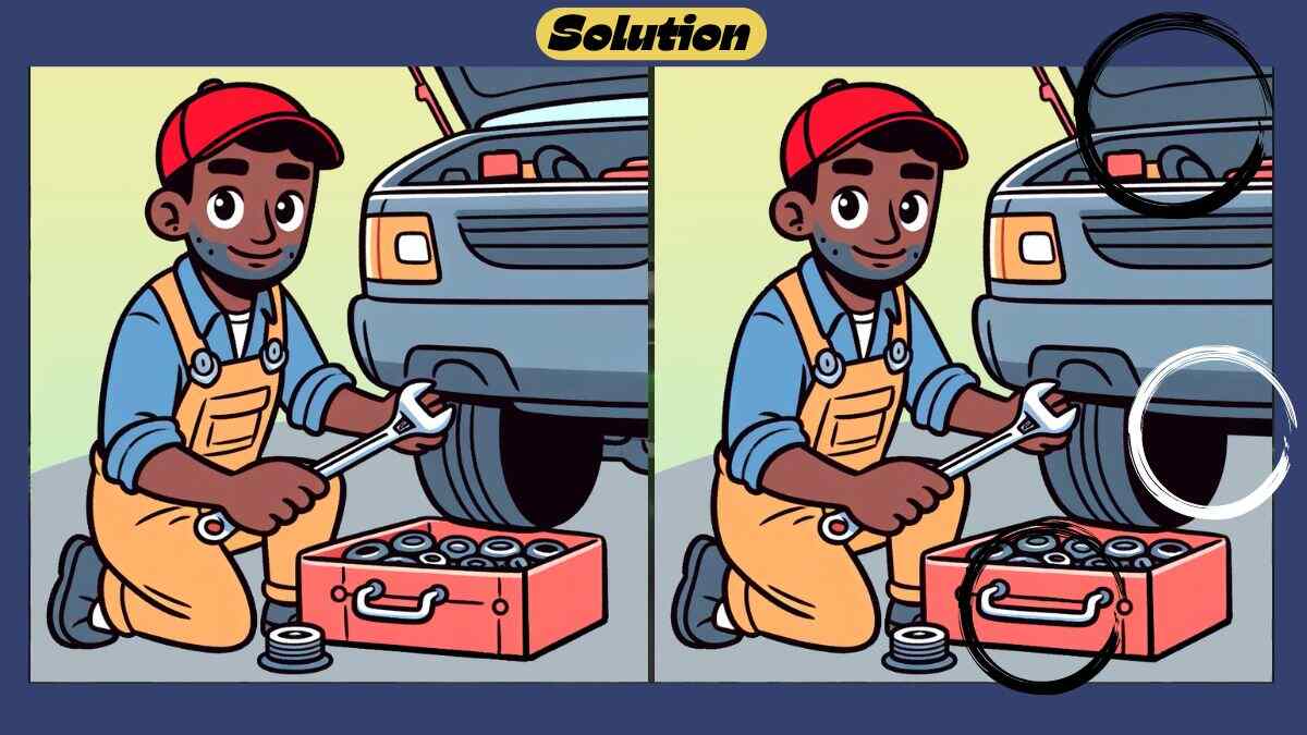 Find 3 Differences in 31 Seconds in This Car Mechanic Scene