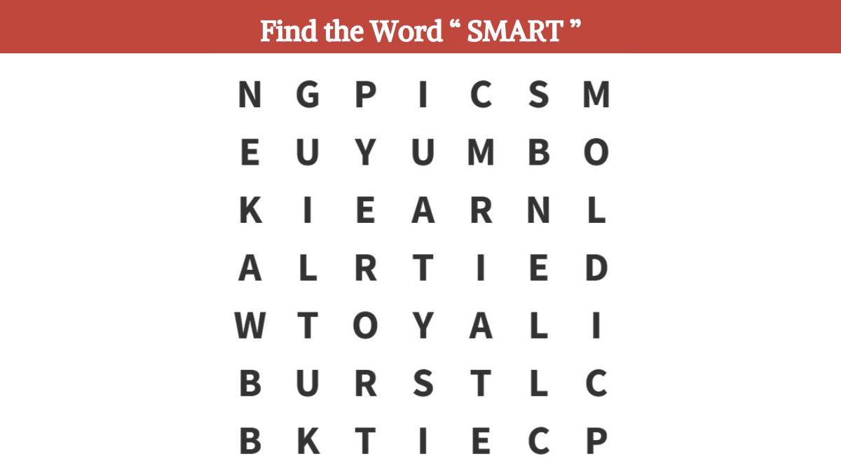 Word Search Puzzle: Only the smartest readers can spot the word 'smart ...