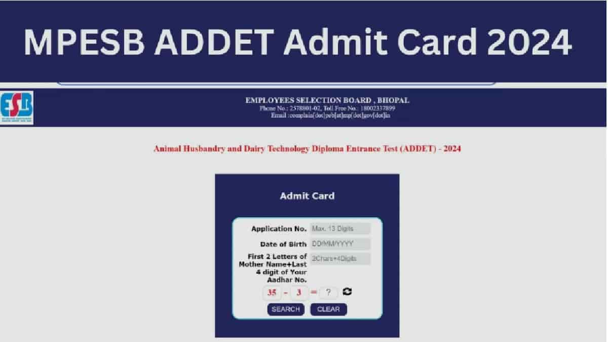 MPESB ADDET Admit Card 2024 OUT at esb.mp.gov.in, Check Direct Link Here