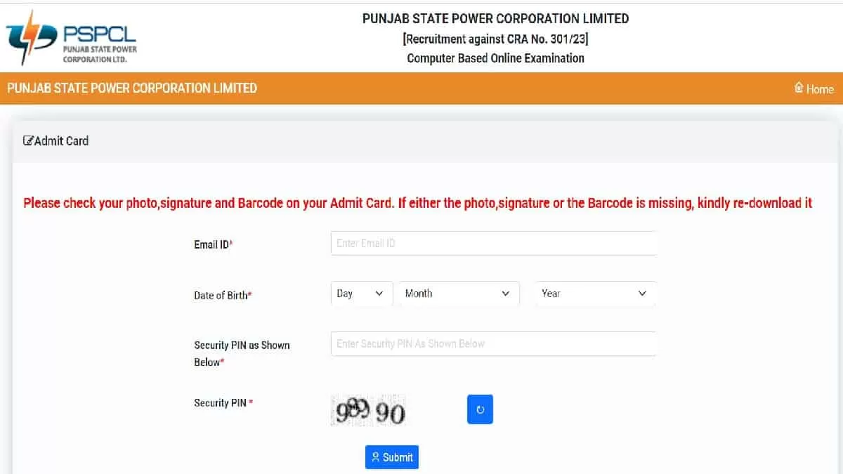 PSPCL Admit Card 2024 OUT at pspcl.in