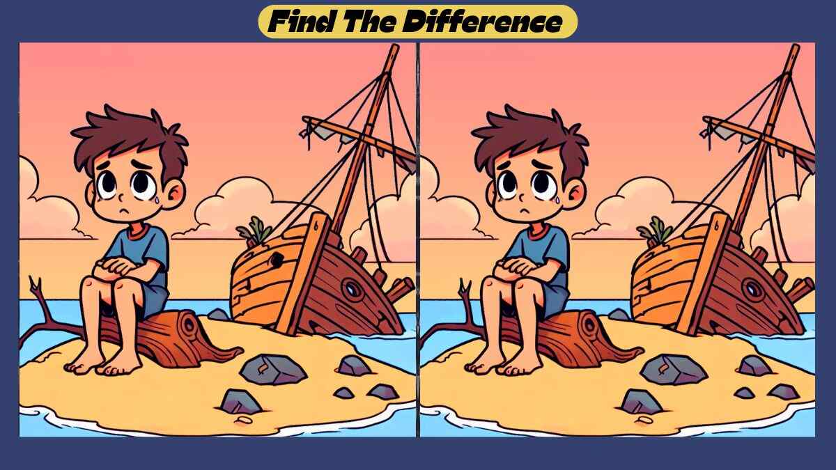 Spot the 3 Differences Between The Ship Wreck Pictures in 32 Seconds