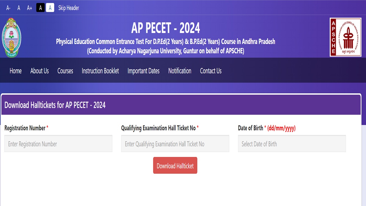 AP PECET 2024 Hall Ticket Out