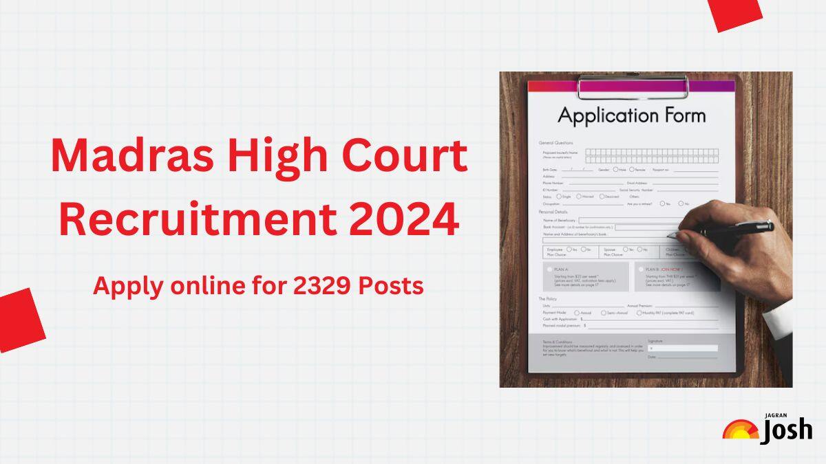 Madras High Court Recruitment 2025 Registration Reopens for 2329