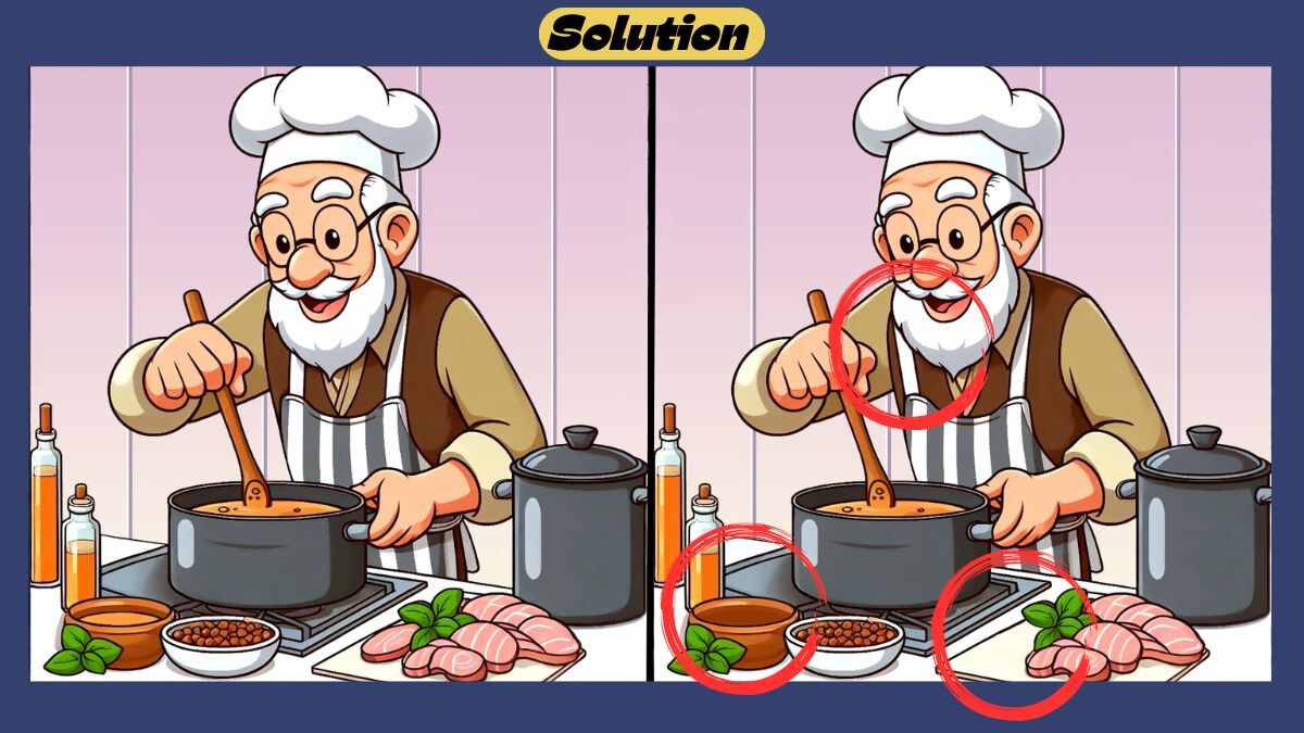 Find 3 Differences in 33 Seconds in This Grandfather Cooking Scene