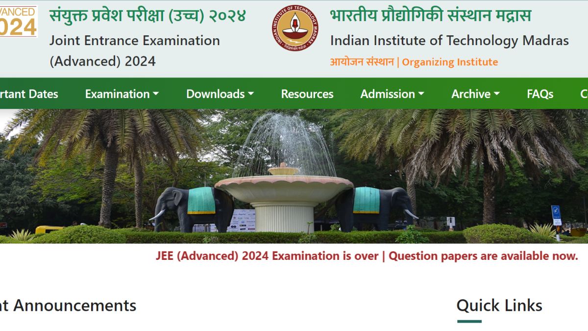 JEE Advanced 2024 Answer key Released at jeeadv.ac.in, Get Direct Link Here