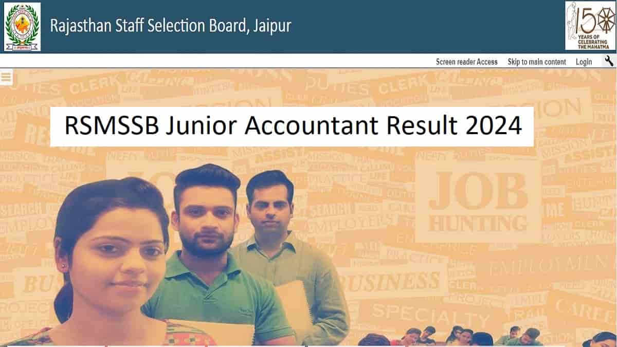 RSMSSB Junior Accountant Result 2024 Declared At Rsmssb.rajasthan.gov ...