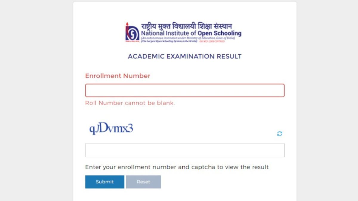 NIOS Result 2024 Class 10 Announced Check Class 10 April Session