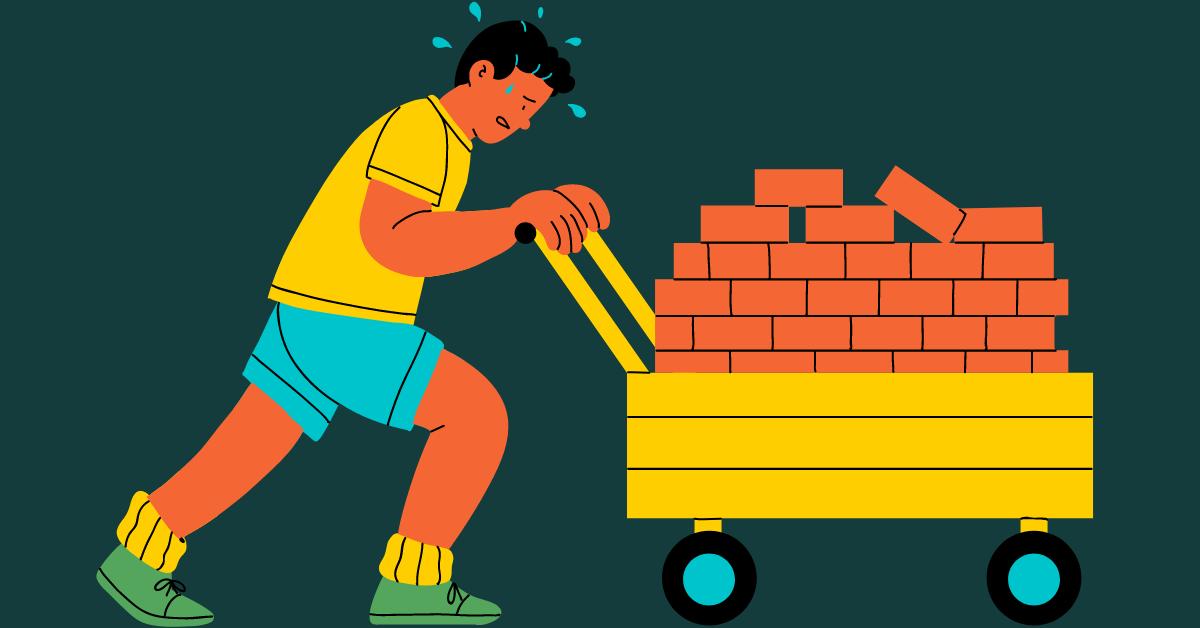 Newton's First Law Of Motion- Boy Pushing The Cart