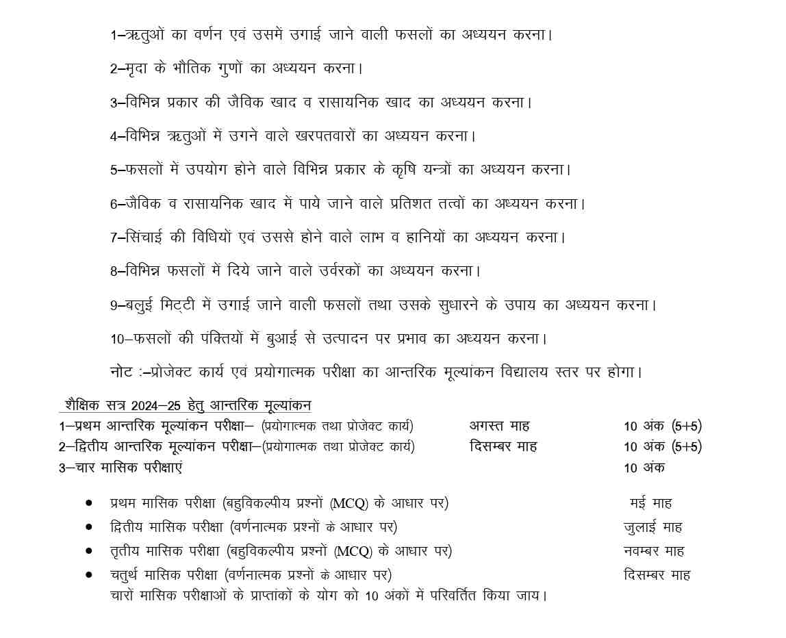 UP Board Class 9 Agriculture Syllabus (2024-25) - Download Now!