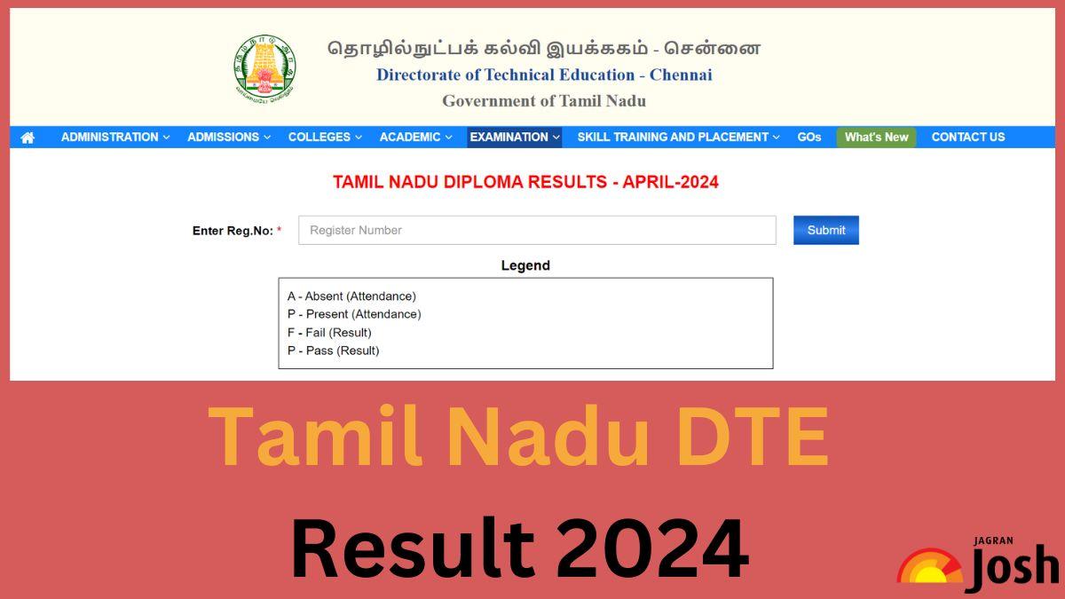 TN DTE Result 2024 OUT at dte.tn.gov.in; Direct Link to Download Diploma Marksheet