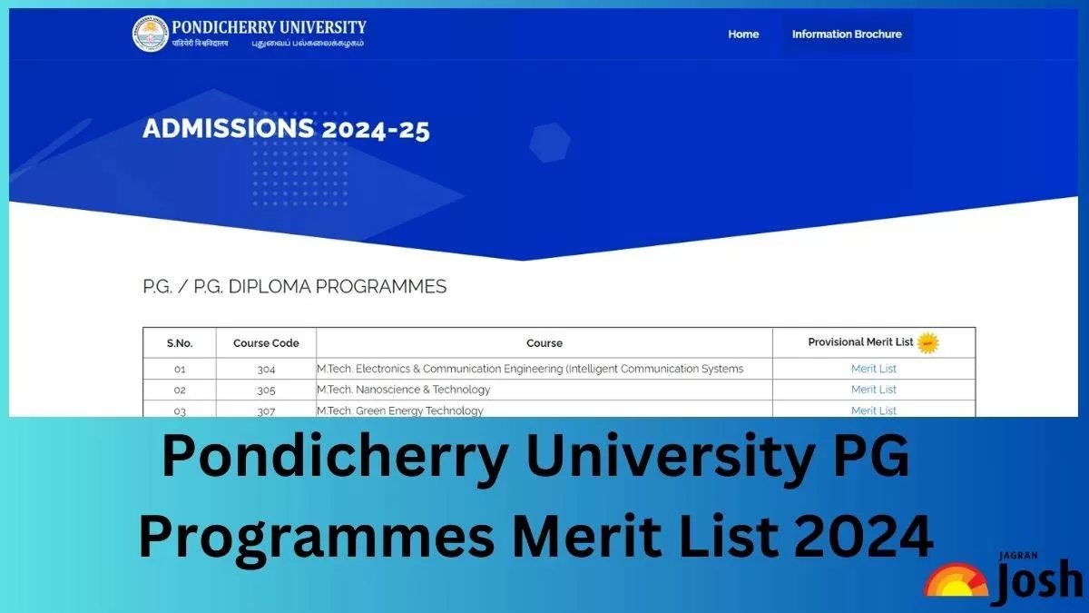 Get the Direct Link to Download Pondicherry University PG Programmes Rank List 2024 PDF here.