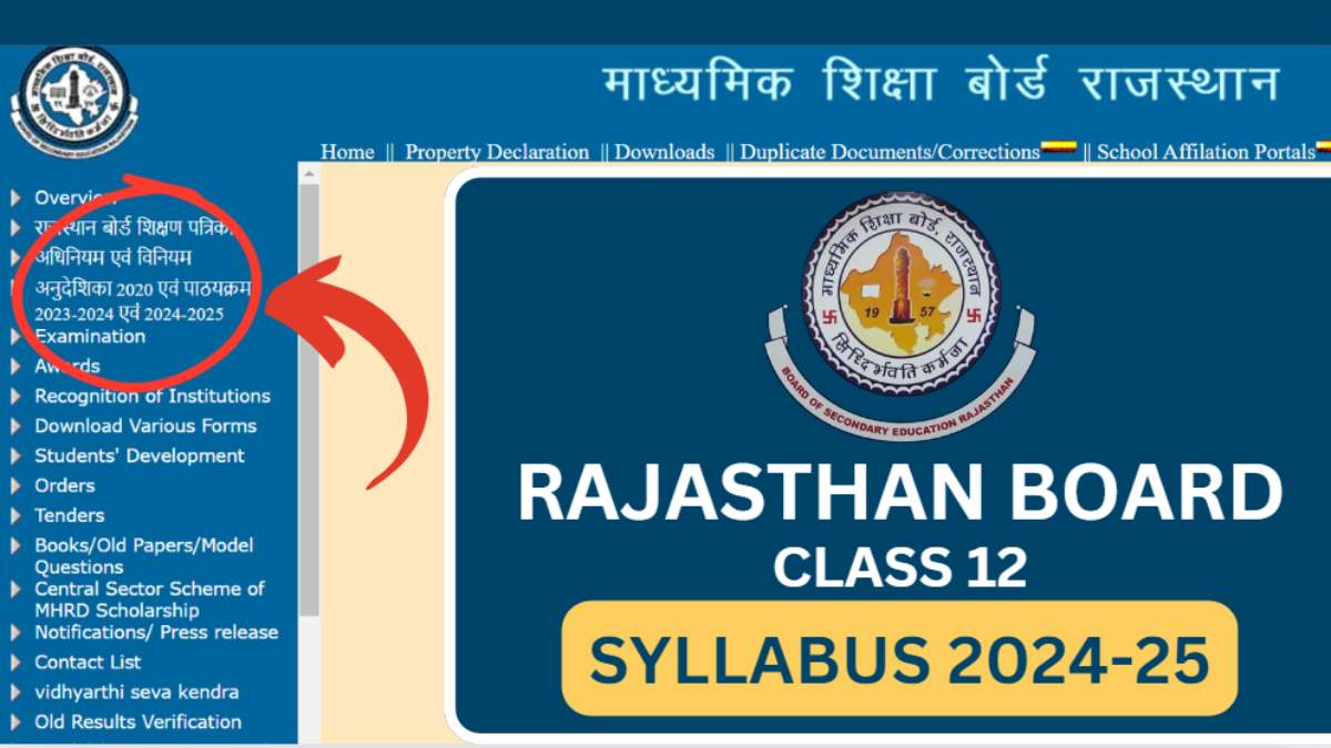 RBSE Class 12 Syllabus 2024-25: Download Subject-Wise Syllabus PDF 